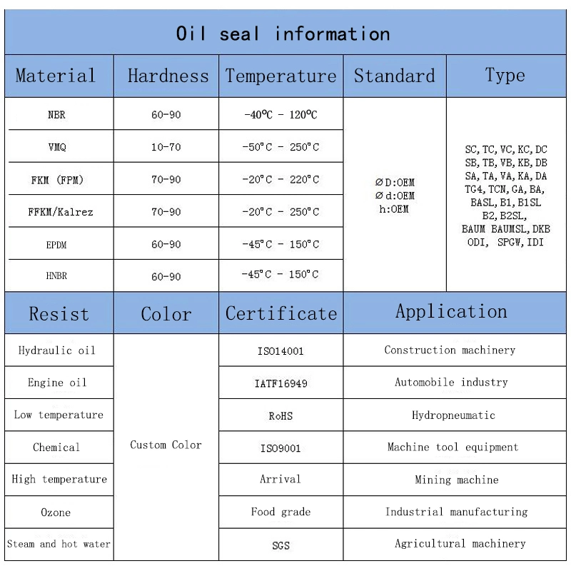 Of Comprehensive Rubber Seals Including Oil Seal And Combination Washer NBR TG Oil Seal สายล้างน้ํามัน รวมถึงเครื่องล้างน้ํามัน 4