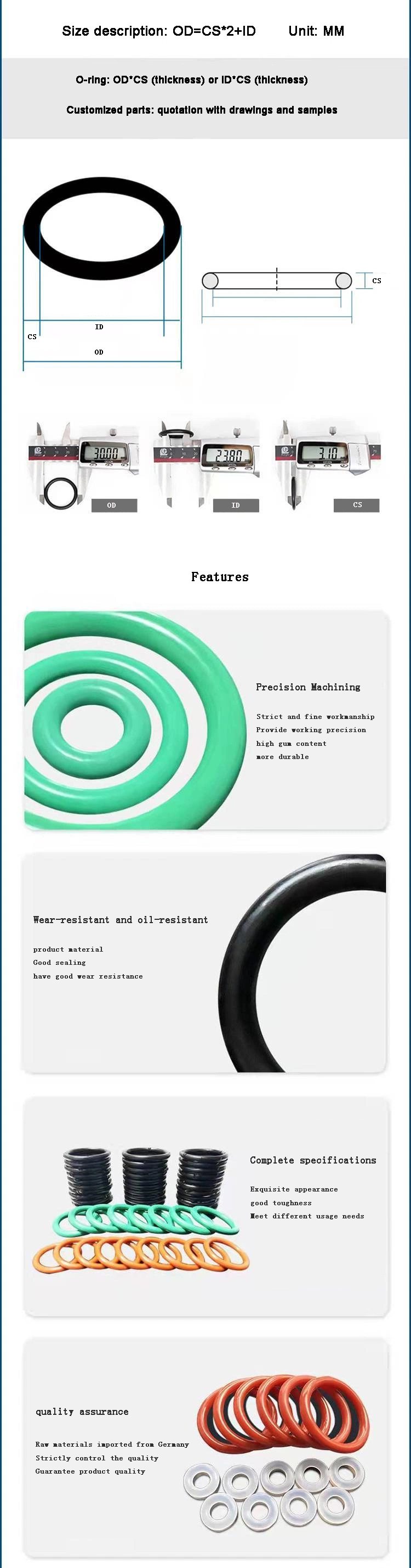 ยาง FPM ความสามารถสูง O-RING สําหรับการผลิตเครื่องจักรกล Petrochemical และอื่น ๆ 0